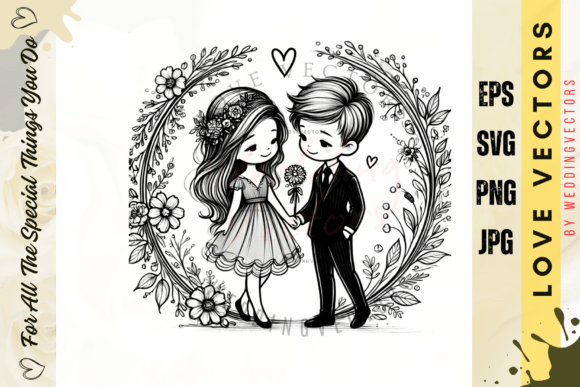 C3966 Wedding Vectors: Capturing Matrimonial Elegance
