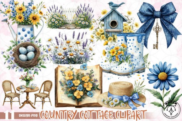 Country Cottage Clipart PNG: Your Key to Whimsical Design
