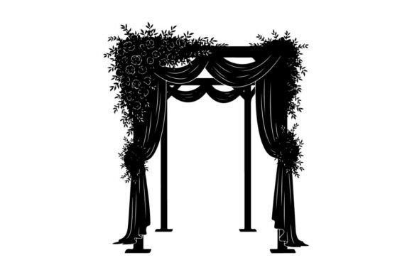 Elegant Wedding Arch with Floral Decorat: A Designer's Guide to Versatile Silhouette Art