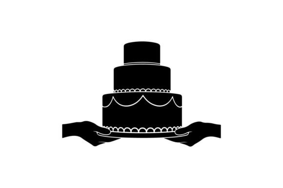 Elegant Wedding Cake with Bow: A Vector Silhouette for Modern Design