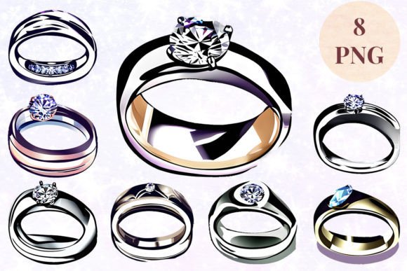 Elegant Wedding Ring 33 Clipart PNG for Creative Projects