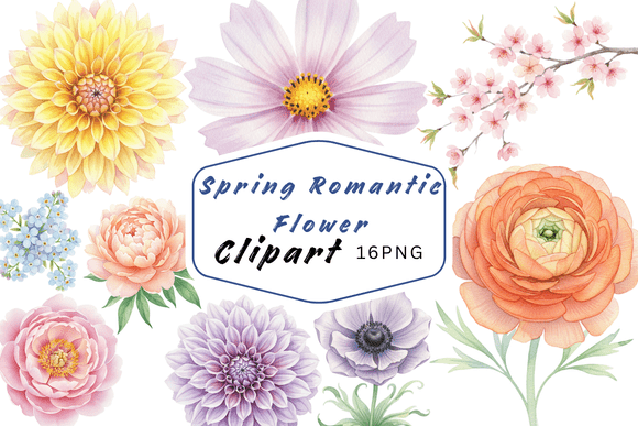 Spring Romantic Floral Clipart: A Breath of Fresh Air for Your Designs