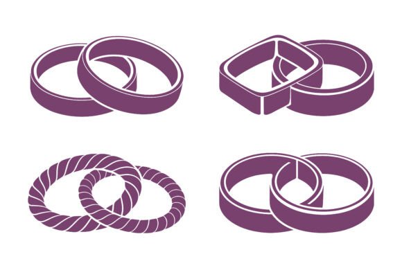 Unveiling the Twisted Wedding Rings Vector Design