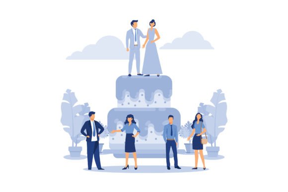 Vector Illustration of a Big Wedding: A Complete Design Asset