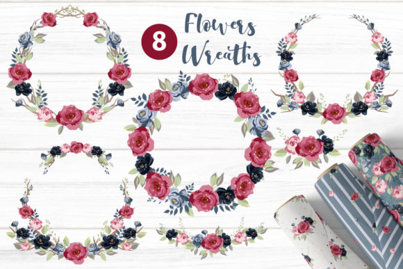Vintage Wedding Flower Arrangement Set: Design Assets
