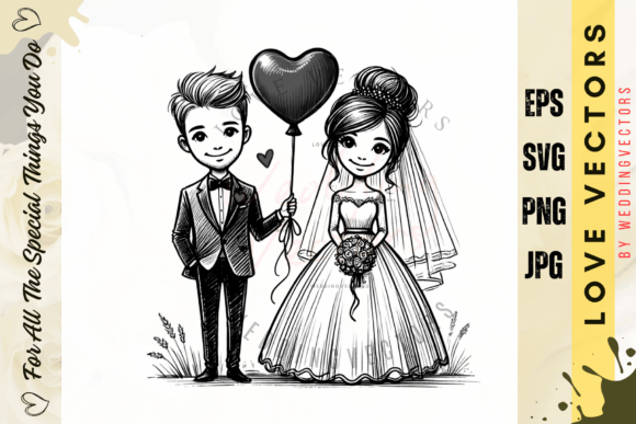 Wedding Couple and Love Vectors - C3942: A Visual Story