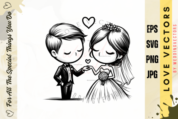 Wedding Couple and Love Vectors: C3947 Artistry