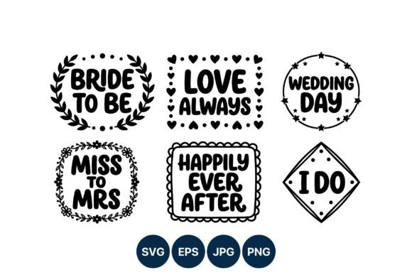 Wedding Love Phrases Set: Design Assets for Elegant Projects