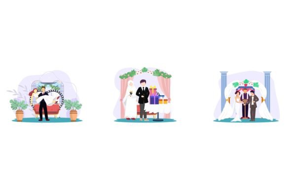 Wedding Receptions Event Flat Design: A Modern Visual Toolkit